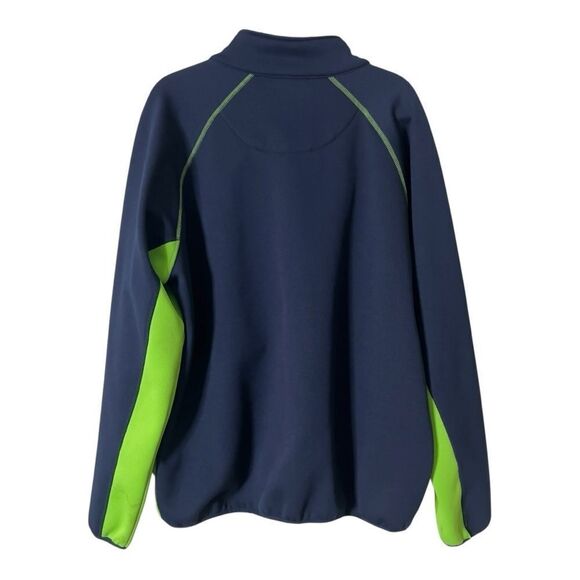 NFL Mens Seattle Seahawks Navy Green Full Zip Fleece Lined Jacket Extra Large - Picture 2 of 8